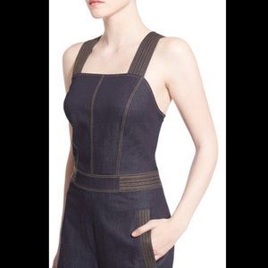 Olivia Palermo denim jumpsuit